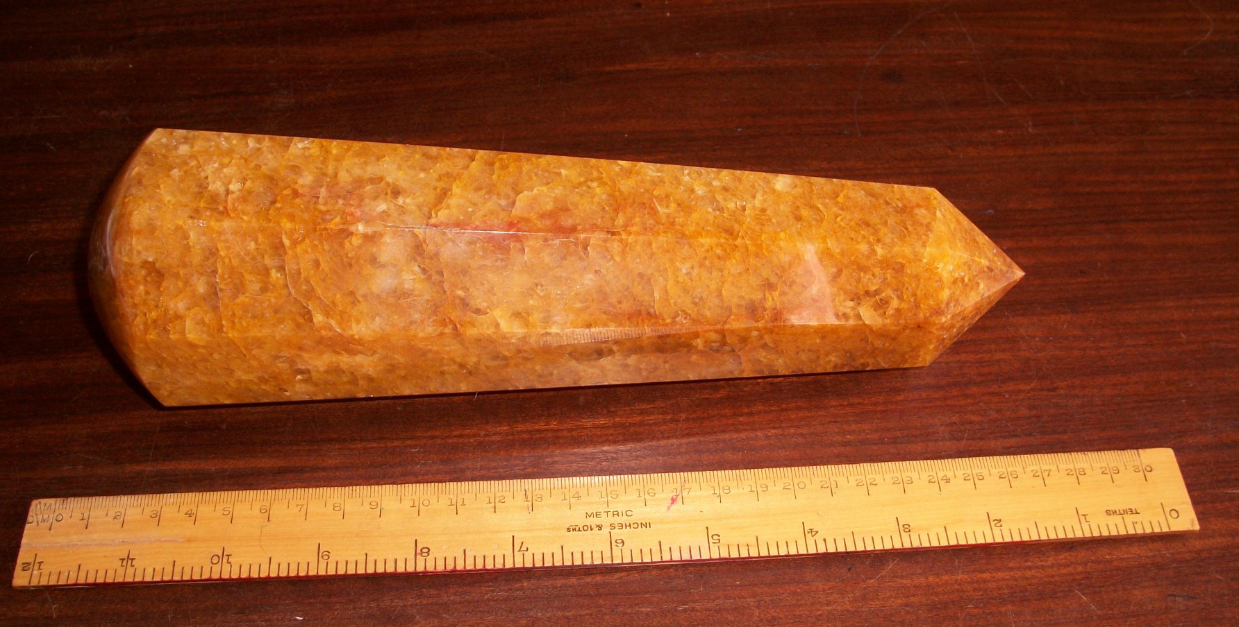 photo - huge citrine golden quartz crystal wand